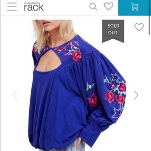 Free People Lita top with red flowers size large